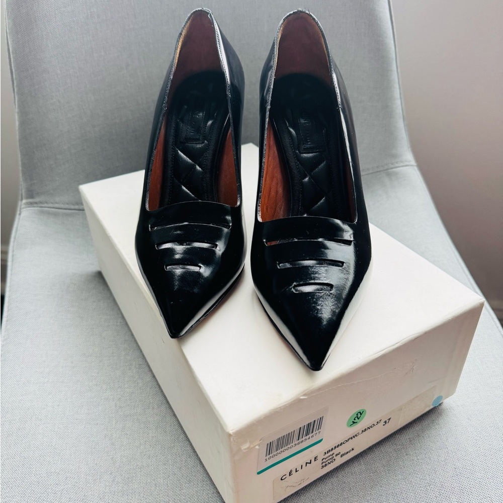 CELINE Black Patent Leather Heels